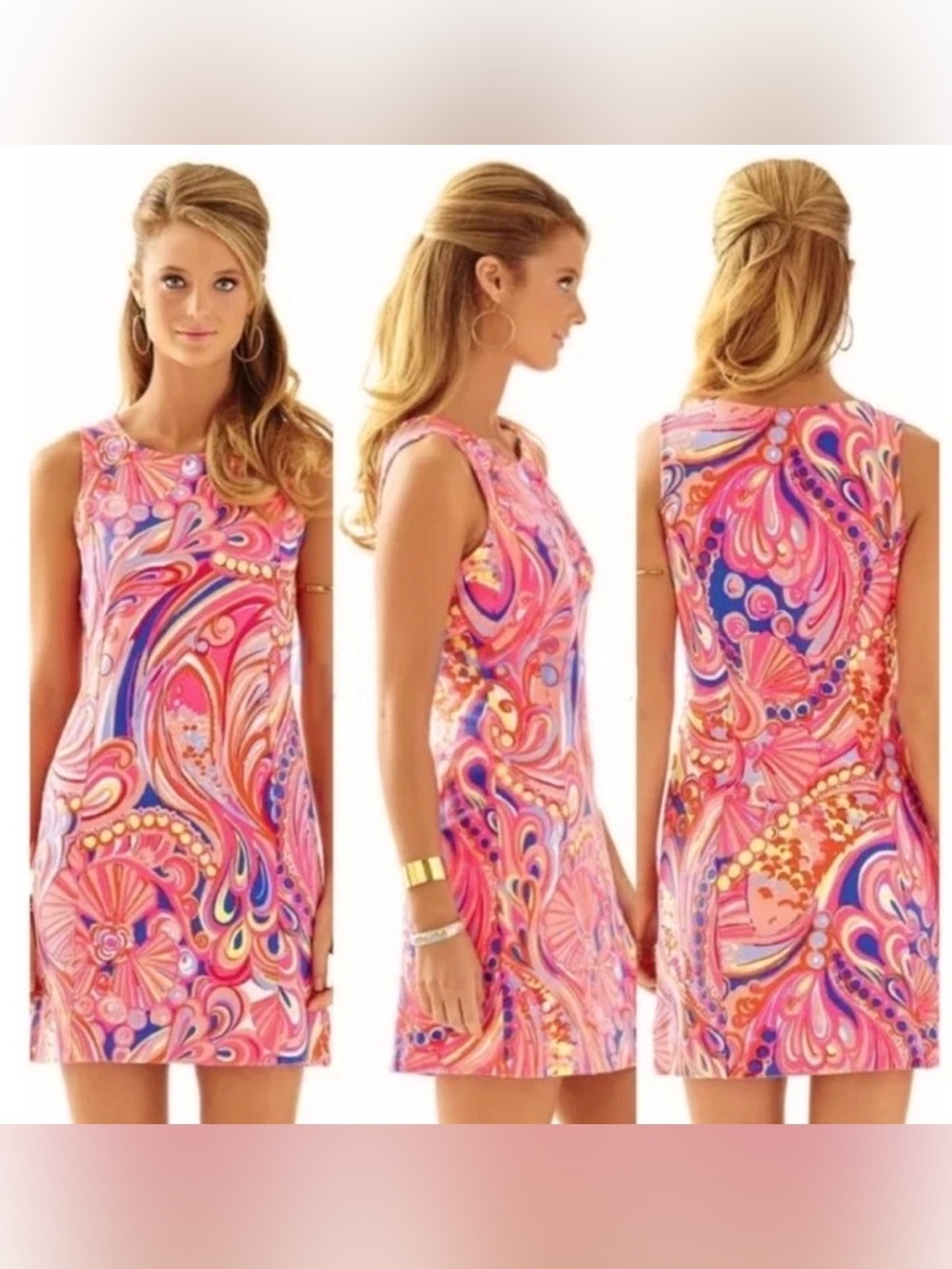 Lilly Pulitzer Multi Reef Retreat Whiting Terry Shift Dress